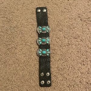 Black soft leather bracelet